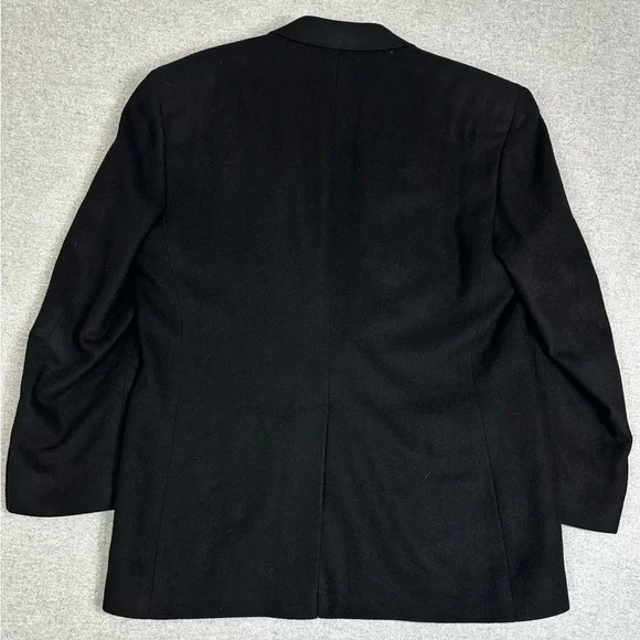 Bill Blass Blazer Mens 44R Black 100% Camel Hair Sport Coat Made in USA‎